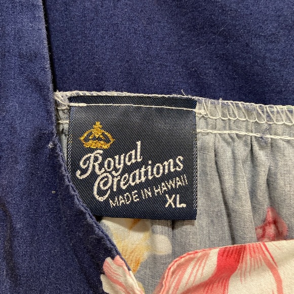 XL Royal Creations Hawaiian MuuMuu Womens muu muu dress cotton blue hibiscus - Picture 7 of 11